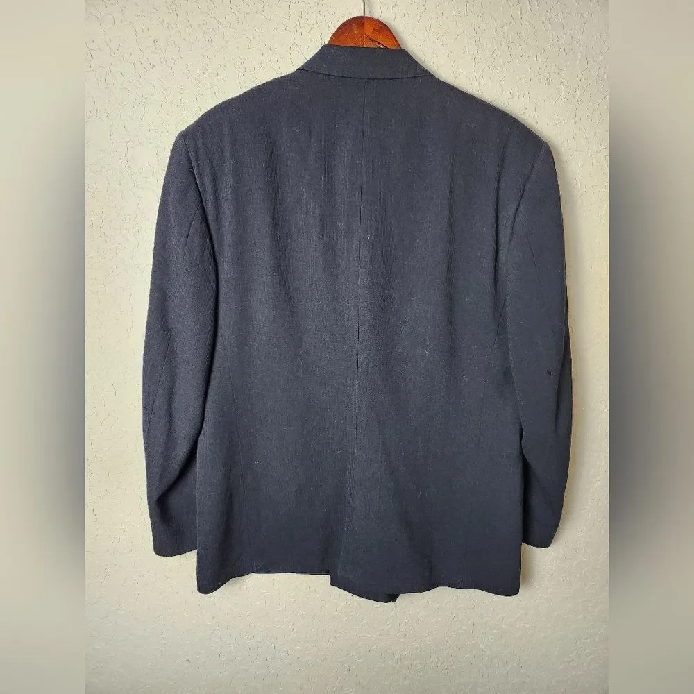 Givenchy Monsieur Vintage Wool Double Breasted Pant Suit Mens Navy Blue